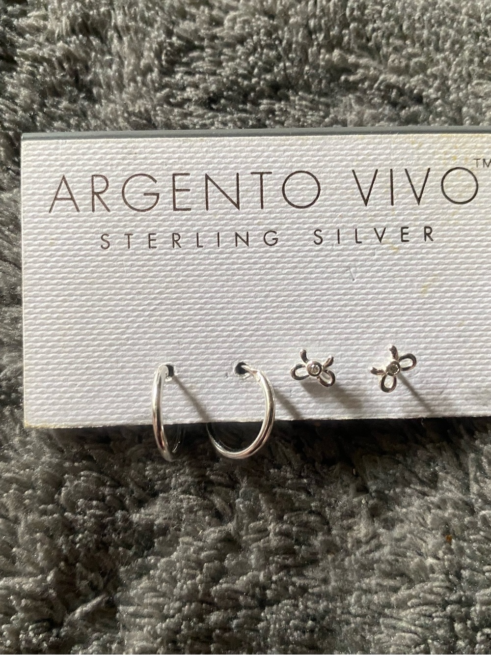 Argento Vivo Sterling Silver Hoop and Bow Stud Earring Set - Silver